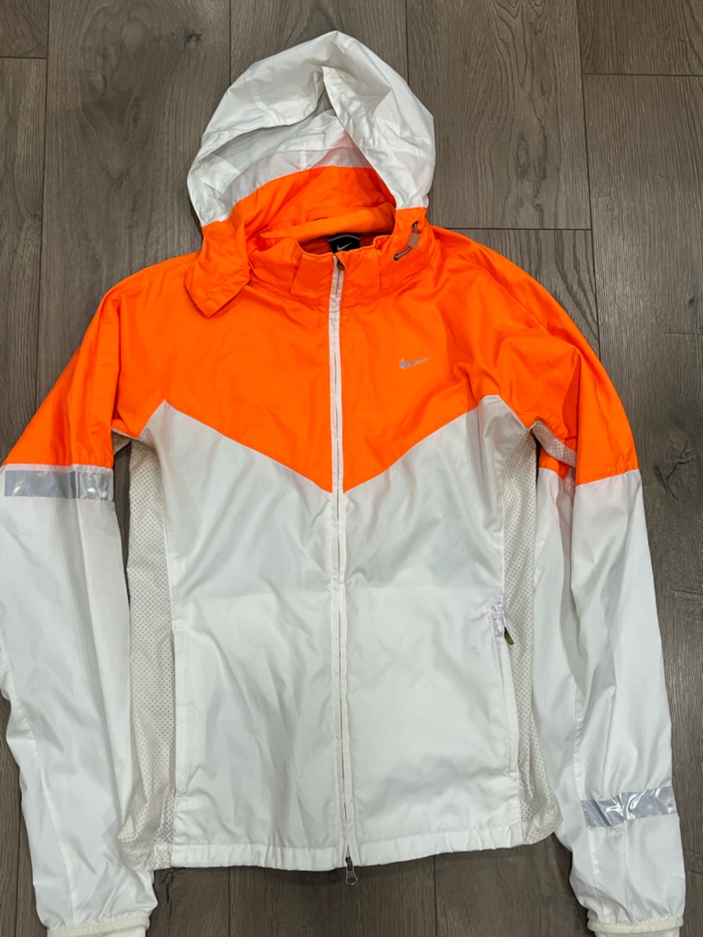 Nike High-Visibility Orange and White Running Jacket